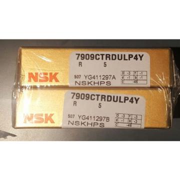 NSK 7909 CTRDULP4Y Super Precision Angular Contact Bearing 2PC