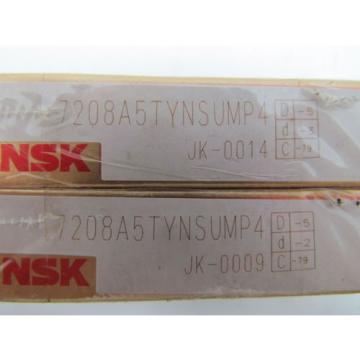 NSK 7208A5TRDUMP4Y Replaces 3MM208WI DUM Super Precision Bearing Set of 2