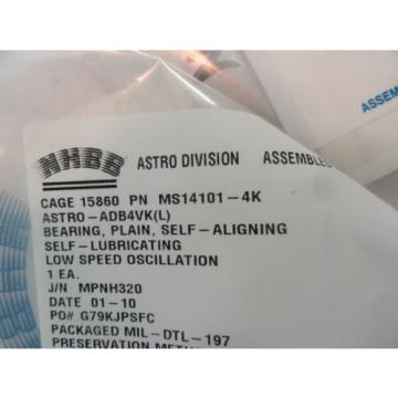 Astro Plain, Self-Aligning, Self-Lubricating Bearings, MS14101-4K