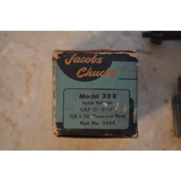 Jacobs 30B 0-5/16&#034; 1/2-20 Thread Plain Bearing Chuck, NOS USA Made