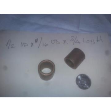 Lot of 2 Oilite Bronze Bushing 1/2 ID x 11/16 OD x 3/4 Length Plain Sleeve