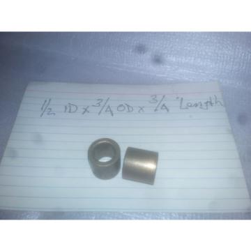 Lot of 2 Oilite Bronze Bushing 1/2 ID x 3/4 OD x 3/4 Length Plain Sleeve