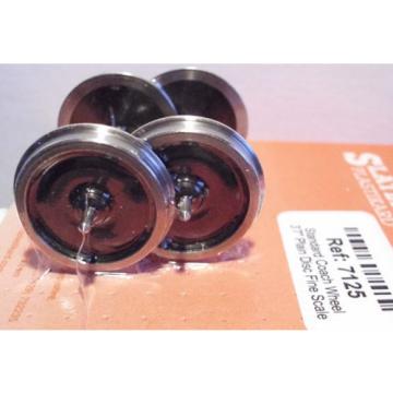 Slaters 7125 1 x Pair Std Plain Disc Coach Wheels &amp; Brass Bearings Kit &#039;0&#039; Gauge