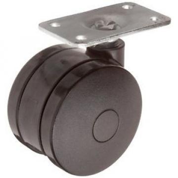 E.R. Wagner Plate Caster, Open Twin Swivel, Polyurethane Wheel, Plain Bearing,