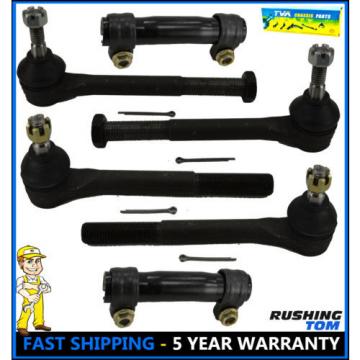 Chevy GMC K1500 K2500 K3500 88-99 6 Pc Kit Tie Rod Ends Inner Outer Sleeves