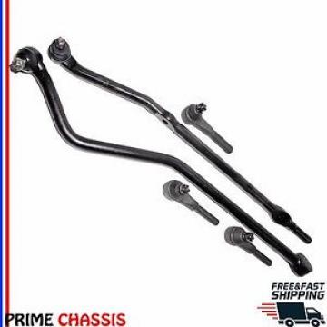 5 PC Kit Steering Parts Jeep Wrangler 97-06 Drag Link Torsion Bar Tie Rod Ends