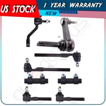 8x Suspension Kit Idler Pitman Arm Tie Rod End For 2000-2001 Dodge Ram 1500(RWD)