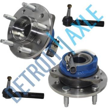 NEW 4 pc Kit - 2 Front Wheel Hub and Bearing Assembly w/ ABS + 2 Outer Tie Rod