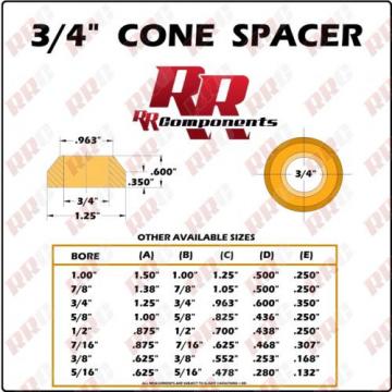 (16 PC) 3/4&#034; Cone Spacer .600&#034; tall for Heim joints, joint, Rod Ends &amp; Heims End