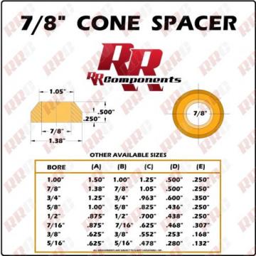 (16 PC) 7/8&#034; Cone Spacer .500&#034; tall for Heim joint, Joints Rod End, Ends &amp; Heims