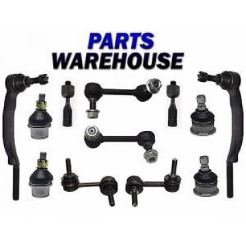 12 Pcs Kit Front Inner Outer Tie Rod Ends Front &amp; Rear Sway Bar Links Upper L...