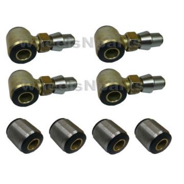 Four 3/4&#034; Thread 4 Link Bar Rod Ends Urethane Bushings 1.25&#034; Weld Bung 2&#034; Wide