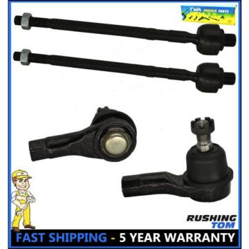 Fits 01-05 Kia Rio 4 Pc Kit Front Inner &amp; Outer Tie Rod End Left &amp; Right