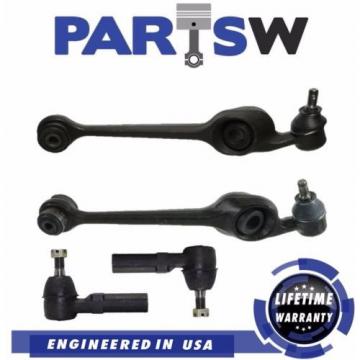 4 Piece New Kit Lower Control Arms &amp; Outer Tie Rod Ends for Saturn SC SL SW1 SW2