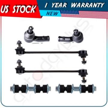 6 Pieces New Suspension Tie Rod End Sway Bar Kit for 2000-2006 Ford Focus