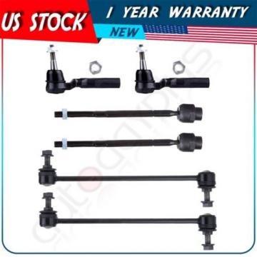 6 Pcs Suspension Front Sway Bar Link Kits Tie Rod Ends For 2005-2010 PONTIAC G6