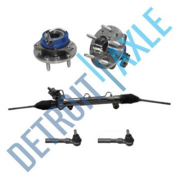 Power Steering Rack and Pinion + 2 Outer Tie Rod + 2 Wheel Hub Bearing Assembly