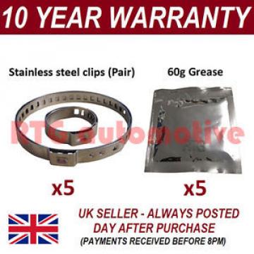 CV BOOT CLAMPS PAIR INNER OUTER x5 CV GREASE x5 UNIVERSAL FITS ALL CARS KIT 2.5