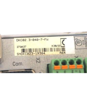 REXROTH INDRAMAT DKC02.3-040-7-FW SERVO DRIVE DKC0230407FW