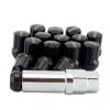 Car M12 1.5mm Steel Racing Wheel Lug Lock Gear Nuts With Installation Tool Black