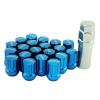 Car M12 1.5mm Steel Racing Wheel Lug Lock Gear Nuts With Installation Tools Blue