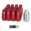 RED Tuner Anti-Theft Wheel Security Locking Lug Nuts 51mm M12x1.25 20pcs