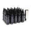 Z RACING BLACK SPIKE LUG NUTS 12X1.5MM STEEL OPEN EXTENDED KEY TUNER