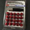 Red 12x1.5 Steel lug nuts &amp; lock 20 pcs honda acura toyota civic integra supra