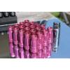 SYNERGY 12X1.5 20PC OPEN END STEEL EXTENDED LUG NUTS PINK LOCK+KEY