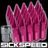 SICKSPEED 20 PC SPIKED 60MM LOCKING LUG NUTS LUGS WHEELS/RIMS 12X1.25 PINK L12