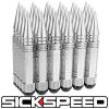 SICKSPEED 24 PC POLISHED 5 1/2&#034; SPIKED LONG STEEL EXTENDED LOCKING LUG NUTS 14X2