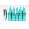 Z RACING TIFFANY BLUE SPIKE STEEL LUG NUTS 12X1.5MM OPEN EXTENDED KEY TUNER