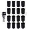 16 Piece BLACK Tuner Lugs Nuts | 12x1.25 Hex Lugs | Key Included