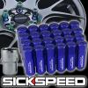 SICKSPEED 24 PC BLUE CAPS ALUMINUM 60MM LOCKING LUG NUTS WHEELS/RIMS 12X1.25 L13