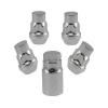 Chrome Locking Lug Kit Bulge Acorn 14x1.5 Threads | 4 Lugs 1 Key | Wheel Locks