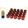 NNR Type M Steel Wheel Lug Nuts &amp; Locks Open Ended Red 22mm 12x1.5 20pcs