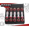 (20 PIECE) M12 x 1.5&#034; RACING FORMULA TUNER WHEEL LUG NUTS CHROME RED FOR MAZDA