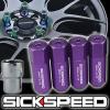 SICKSPEED 4 PC PURPLE CAPPED 60MM EXTENDED TUNER LOCKING LUG NUTS 1/2x20 L25