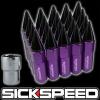 20 PURPLE/BLACK SPIKED ALUMINUM EXTENDED 60MM LOCKING LUG NUTS WHEELS 12X1.5 L17