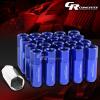 20X RACING RIM EXTENDED ACORN TUNER  WHEEL LOCK LUG NUTS+1X ADAPTER KEY BLUE