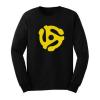 Loo Show Mens DJ 45 RPM ADAPTER Long Sleeve T-Shirts Casual Men Tee