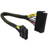 COMeap 24 Pin to 14 Pin ATX PSU Main Power Adapter Braided Sleeved Cable for