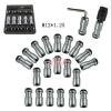 BLACK M12x1.25 STEEL EXTENDED DUST CAP LUG NUTS WHEEL RIMS TUNER WITH LOCK