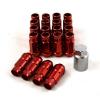 NNR Steel Extended Wheel Lug Nuts &amp; Locks Open Ended Red 49mm 12x1.5 20pcs