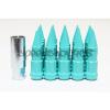 Z Racing Spike Tiffany Blue Lug Nuts Steel 12X1.5mm Extended Tuner Open Key