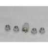 4 CHROME OPEN END BULGE 12mm x 1.50 WHEEL RIM ACORN LOCKING LUG NUTS AND 1 KEY