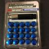 Blue 12x1.5 Steel lug nuts &amp; lock 20 pcs honda acura toyota civic integra supra