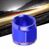 Blue Aluminum Female Tube/Line Sleeve Nut Flare Oil/Fuel 3AN Fitting Adapter