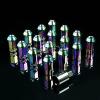 NRG ANODIZED ALUMINUM OPEN END TUNER LUG NUTS LOCK M12x1.5 NEO CHROME 16 PC+KEY