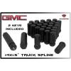 24 Pc Gmc Sierra 1500 6 Lug Black Spline Locking Lug Nuts + 2 Keys Anti-Theft